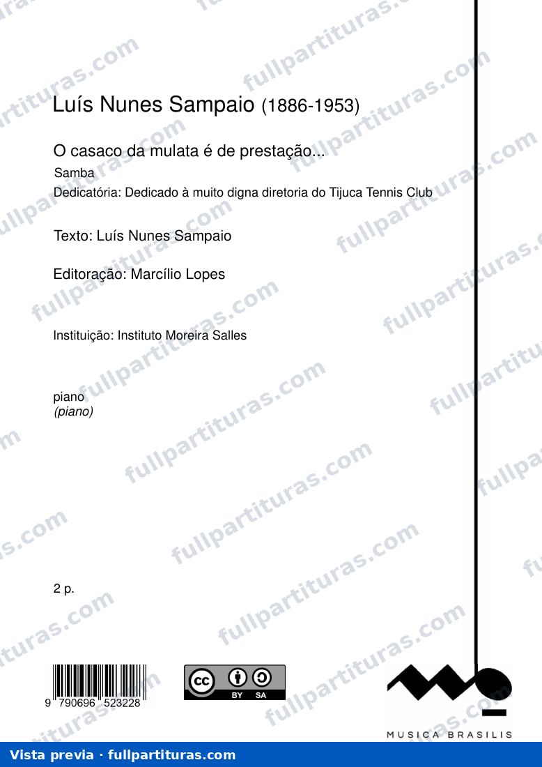O Casaco Da Mulata E De Prestacao — preview