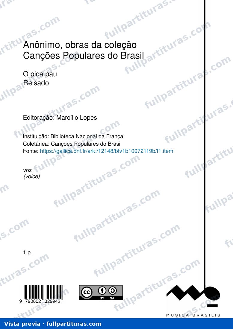 O pica pau, Anônimo — preview
