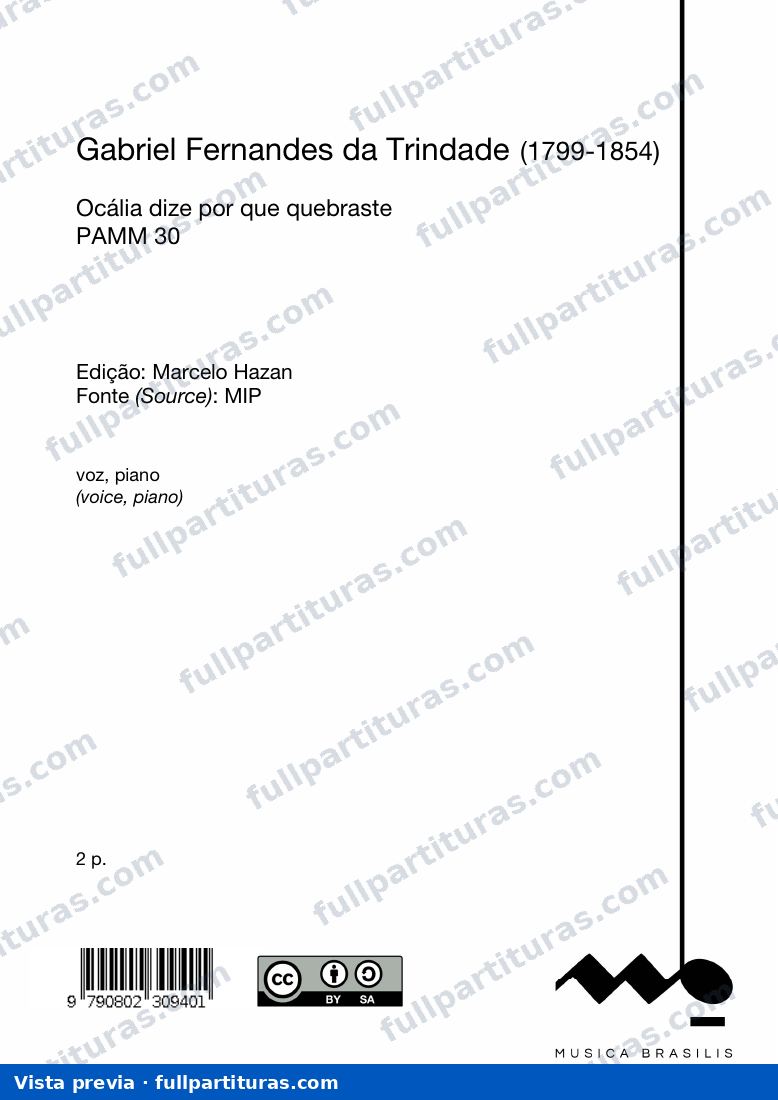 Ocália dize por que quebraste — preview