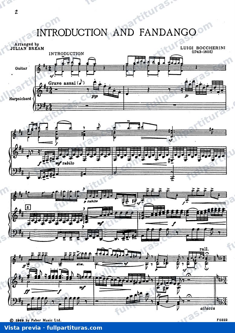 Introducción y Fandango: Para Guitarra y Clave (part.completa) — aperçu