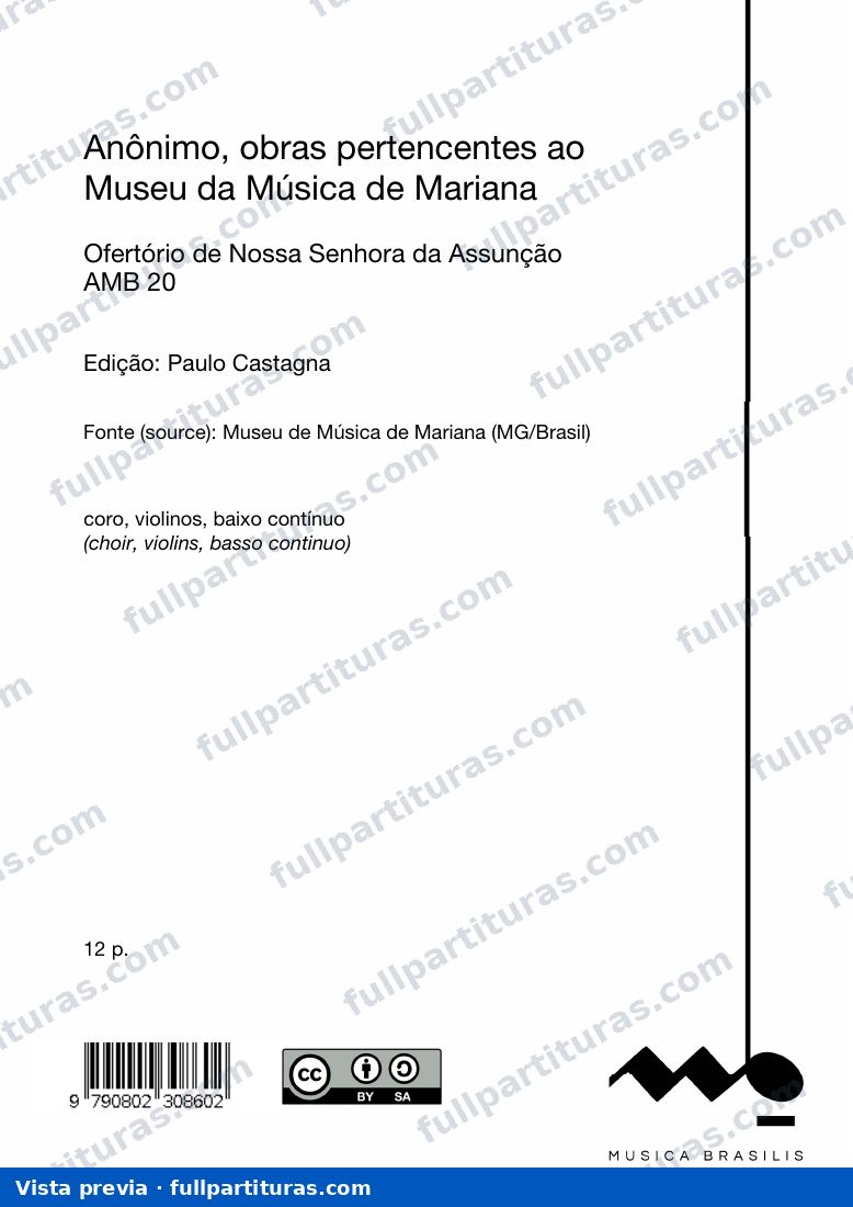 Ofertório de Nossa Senhora da Assunção, Anônimo — preview