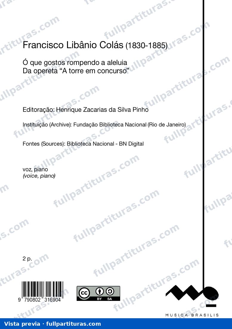 Oh que gostos rompendo a aleluia — vista previa