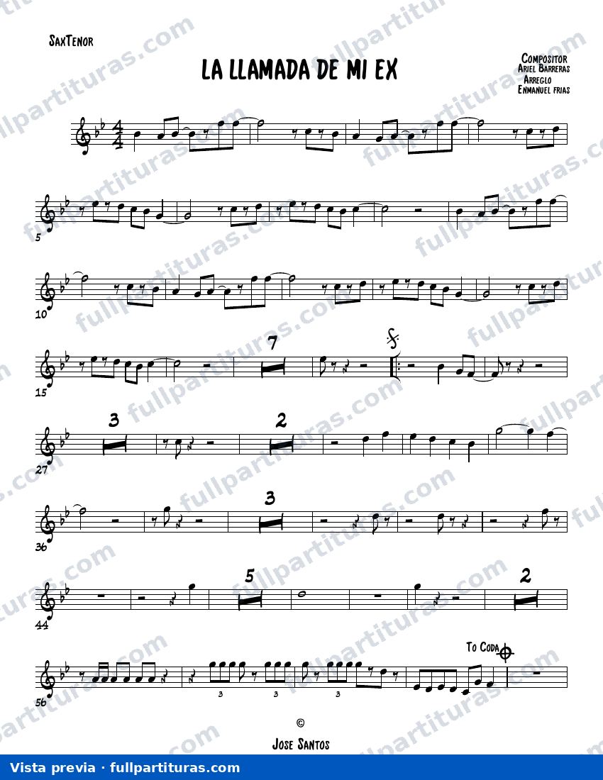 La llamada de mi ex (Saxofón Tenor) — vista previa