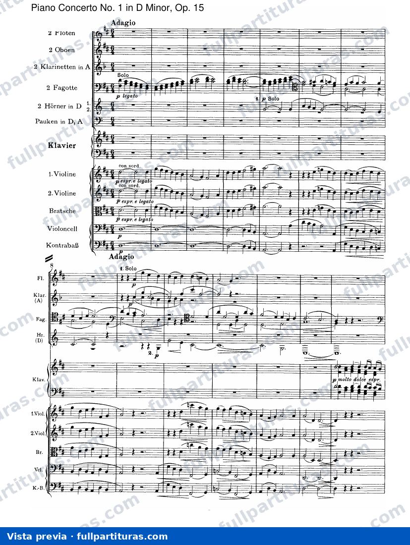 Concierto para Piano No. 1 en D menor, Op. 15: II. Adagio — preview