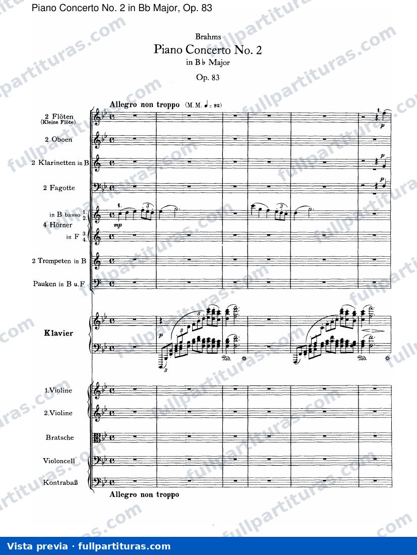 Concierto para Piano No. 2 en Bb mayor, Op. 83: I. Allegro non troppo — preview
