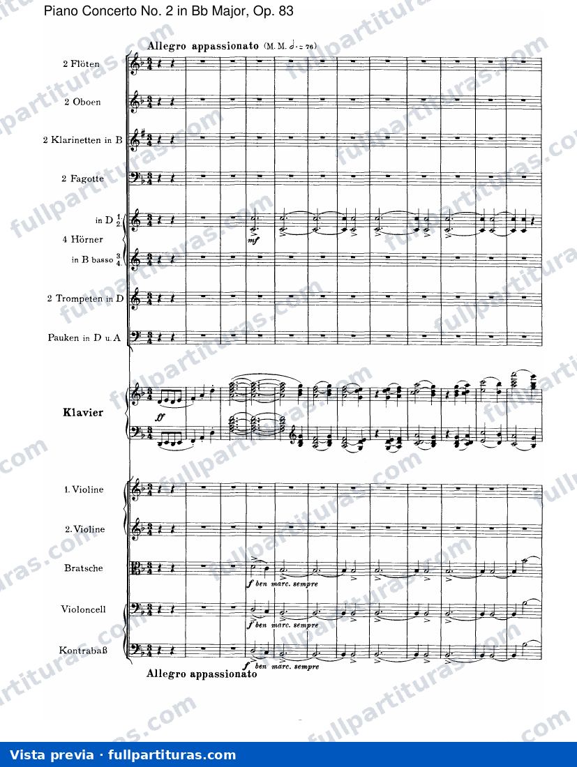 Concierto para Piano No. 2 en Bb mayor, Op. 83: II. Allegro appassionato — preview
