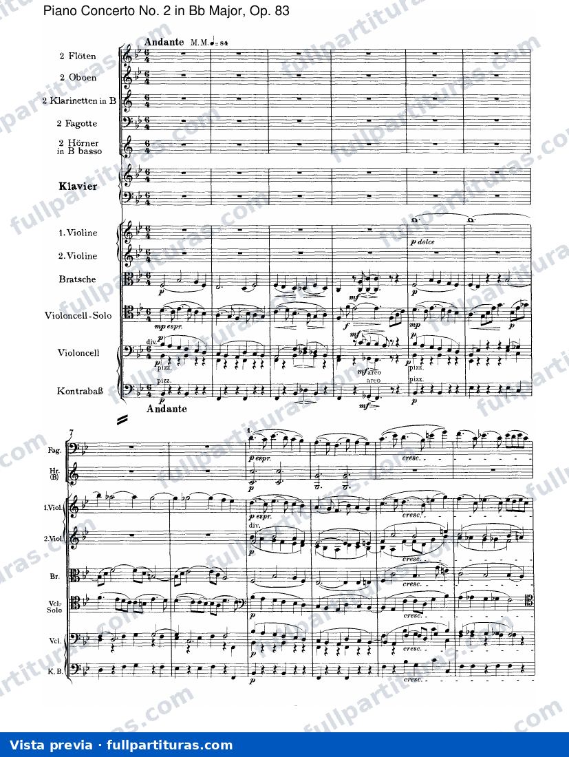 Concierto para Piano No. 2 en Bb mayor, Op. 83: III. Andante — preview