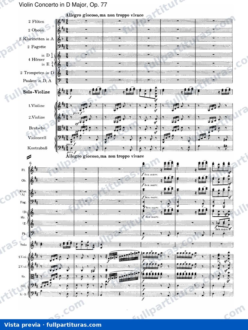 Concierto para Violin en D mayor, Op. 77: III. Allegro giocoso, ma non troppo vivace — preview