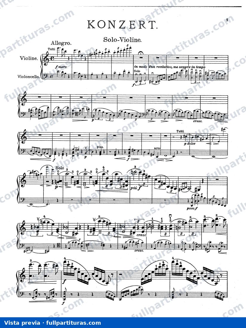 Concierto para Violin y Cello en A menor, Op. 102: Parte del violín — preview
