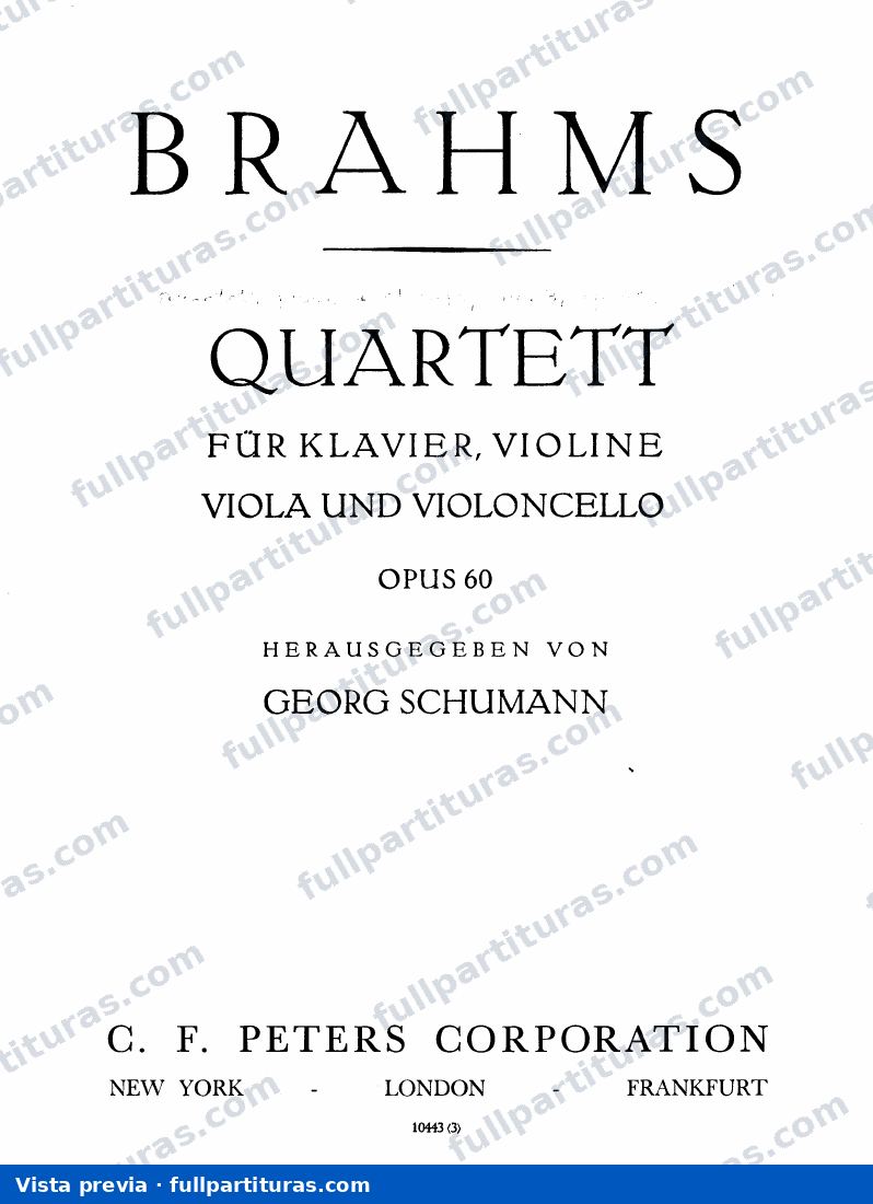 Cuarteto Op. 60 para Violín, Viola, Violoncello y Piano — preview