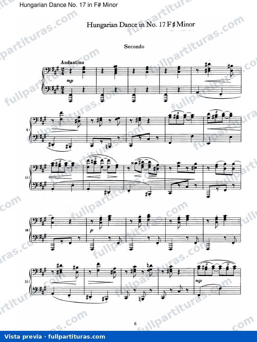 Danza Húngara No. 17 en F# menor — preview