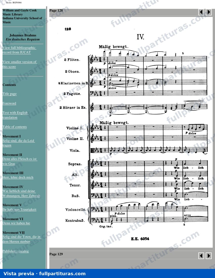 Movimiento I y Material introductorio: Wie lieblich sind deine Wohnungen, Herr Zebaoth — preview