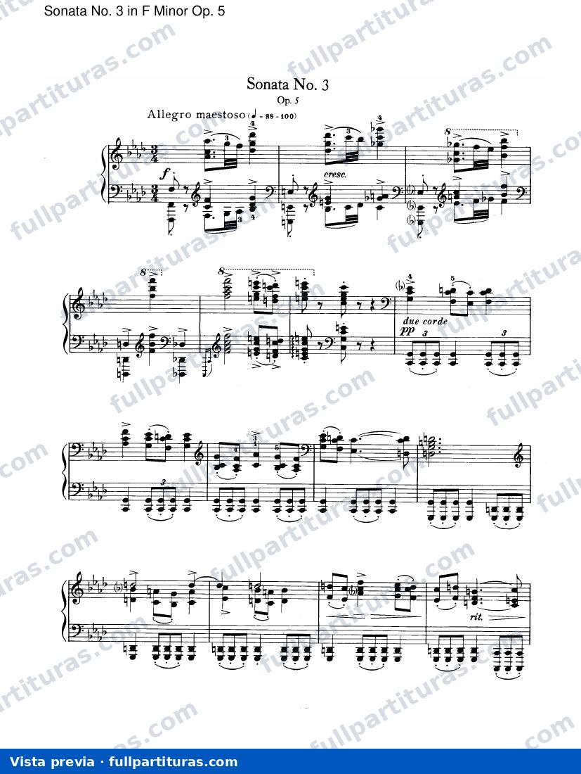 Sonata No. 3 en F menor Op. 5 — preview