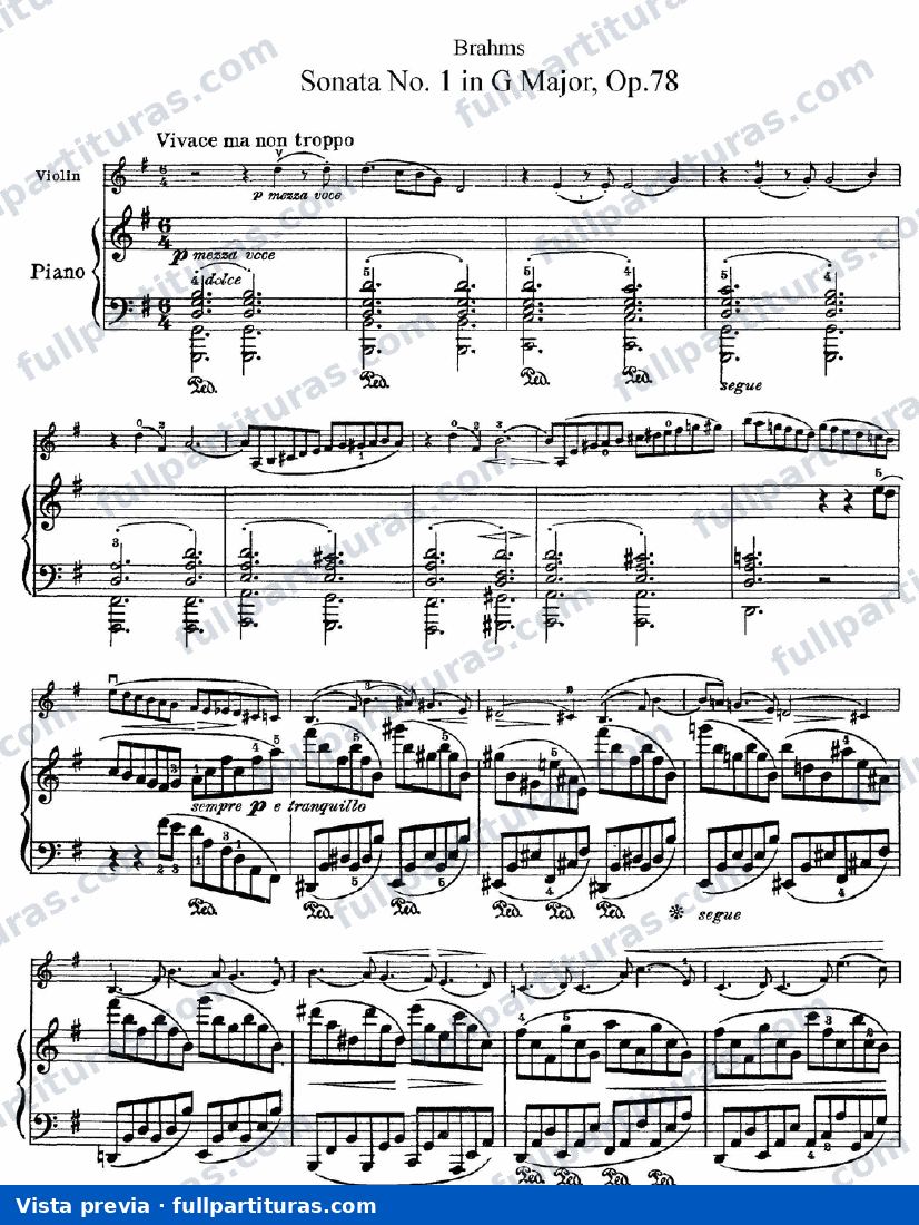 Sonata para Violín y Piano en G-Dur Op. 78 — preview