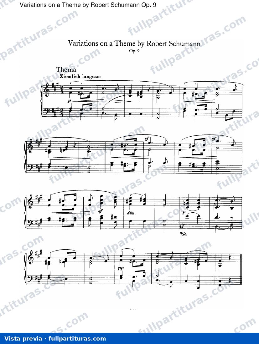 Variaciones sobre un tema de Schumann Op. 9 — preview