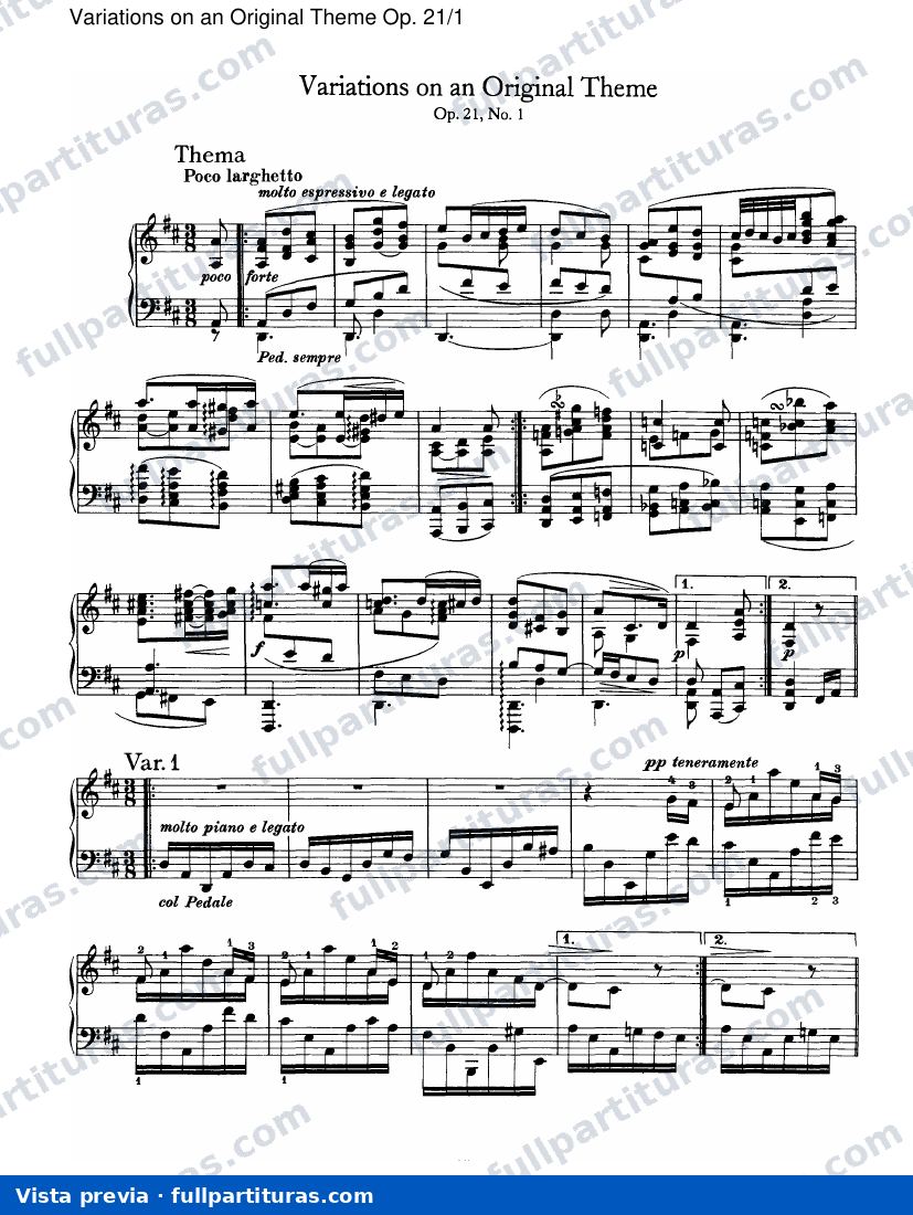 Variaciones sobre un tema original Op. 21/1 — preview