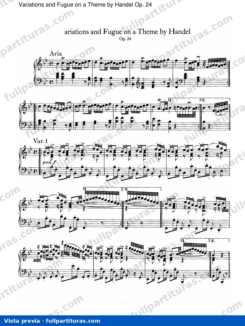 Variaciones y Fugua sobre un tema de Handel Op. 24 — preview