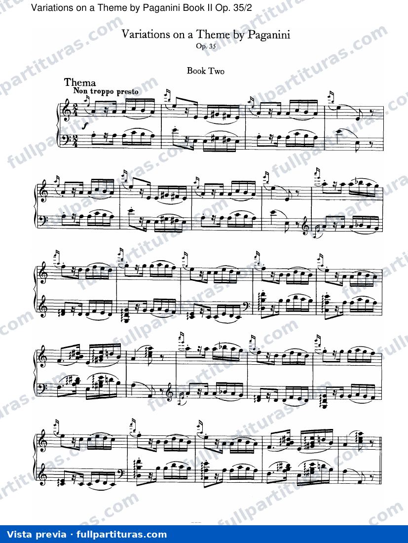 Variaciones sobre temas de Paganini: Variaciones sobre un tema de Paganini Book II Op. 35/2 — preview