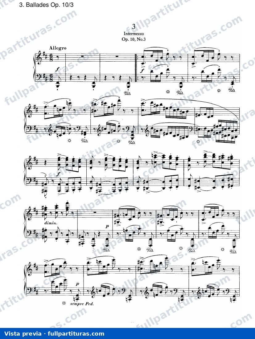 Cuatro Baladas Op. 10: Baladas Op. 10/3 — preview