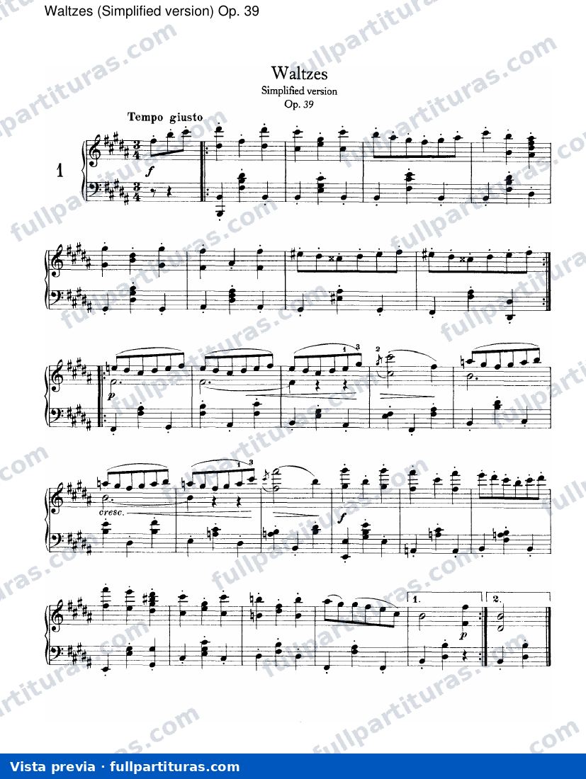 Cuatro Baladas Op. 10: Valses (Versión simple ) Op. 39 — preview