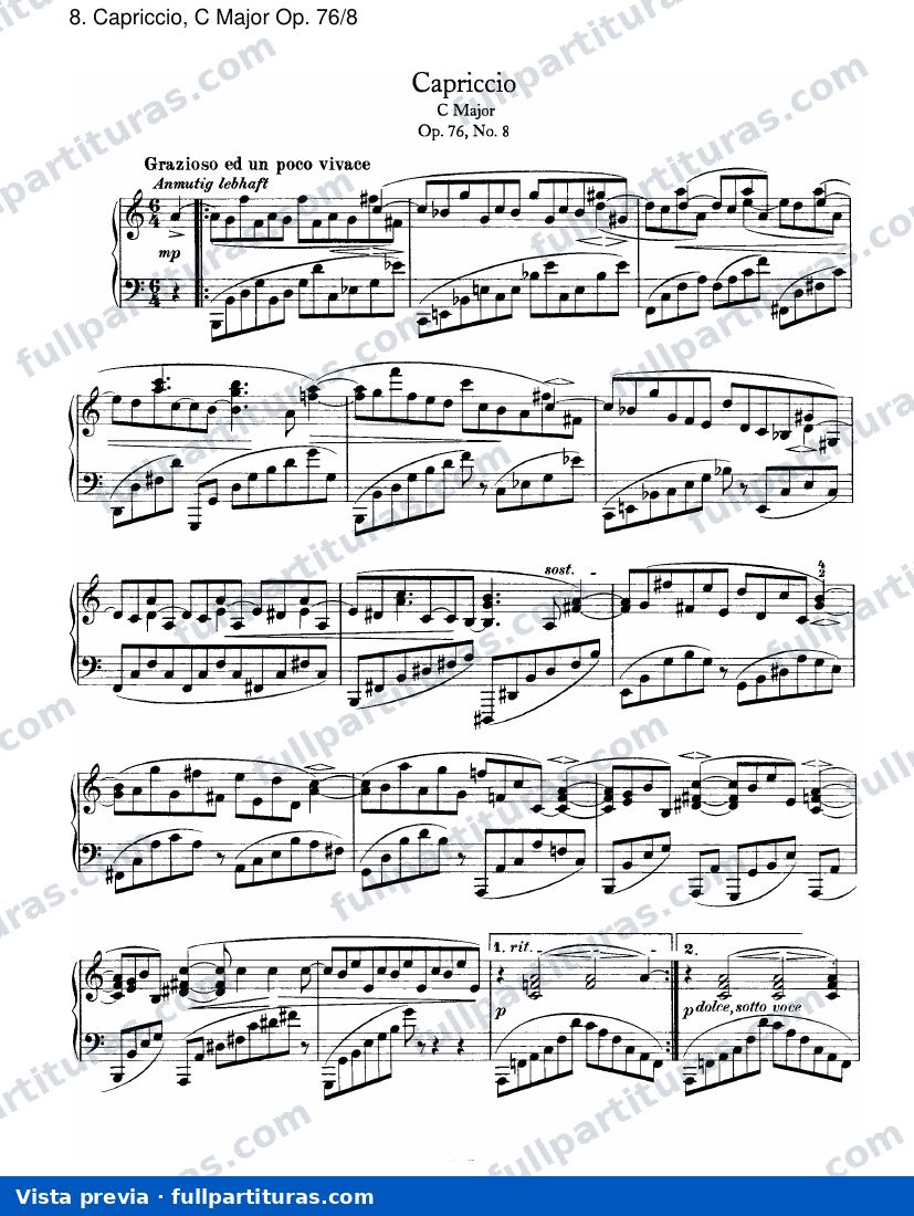 Ocho piezas para piano Op. 76: Capriccio, C mayor Op. 76/8 — preview
