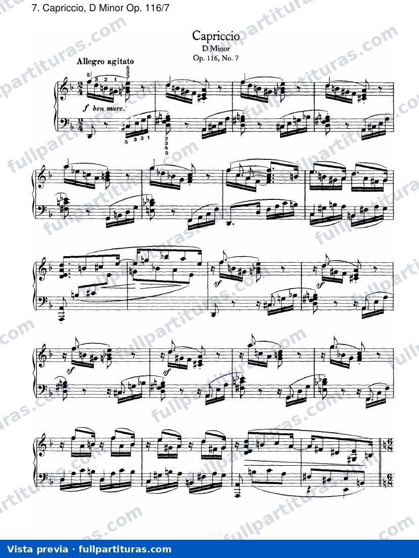 Fantasies Op. 116: Capriccio, D menor Op. 116/7 — preview