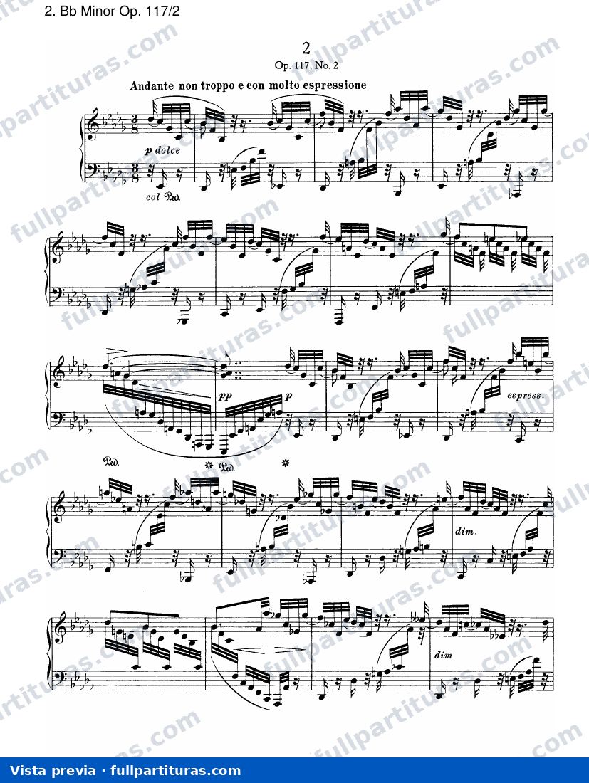 Tres Intermezzos Op. 117: Bb menor Op. 117/2 — preview