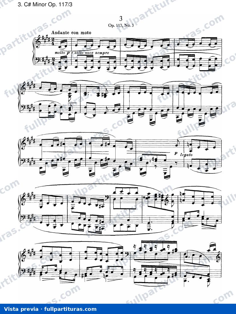 Tres Intermezzos Op. 117: C# menor Op. 117/3 — preview