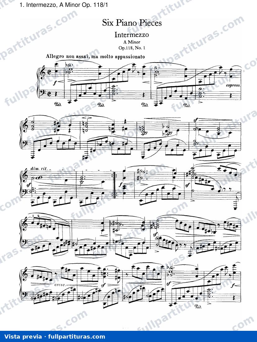 Op. 118: Intermezzo, A menor Op. 118/1 — preview