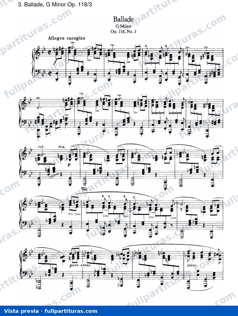 Op. 118: Ballade, G menor Op. 118/3 — preview