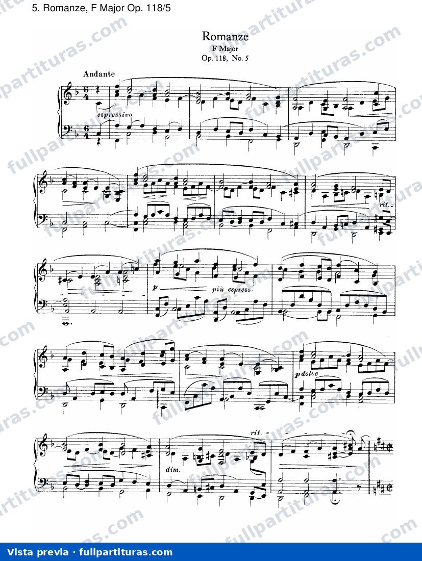 Op. 118: Romanze, F mayor Op. 118/5 — preview