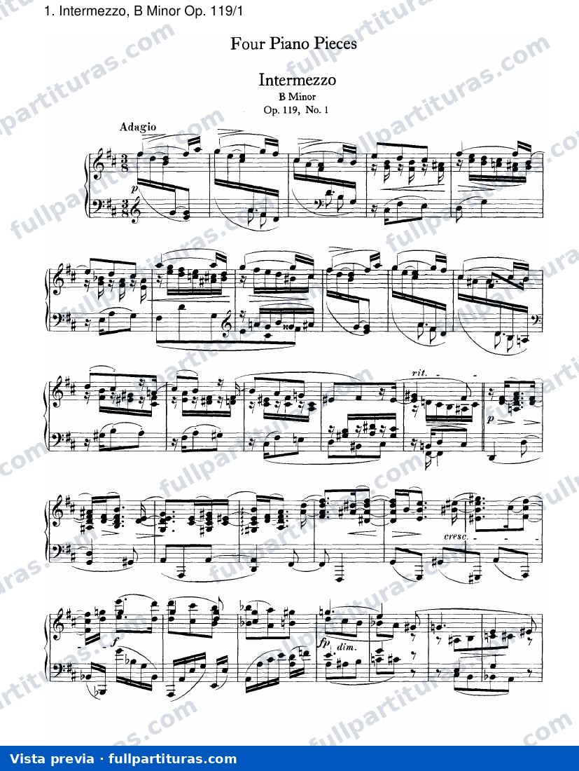 Op. 119: Intermezzo, B menor Op. 119/1 — preview