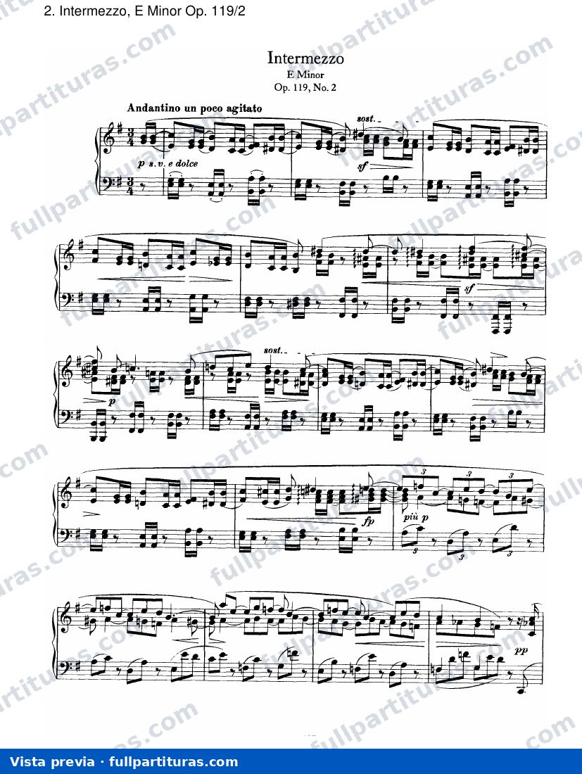 Op. 119: Intermezzo, E menor Op. 119/2 — preview