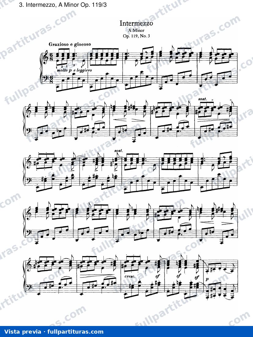 Op. 119: Intermezzo, A menor Op. 119/3 — preview