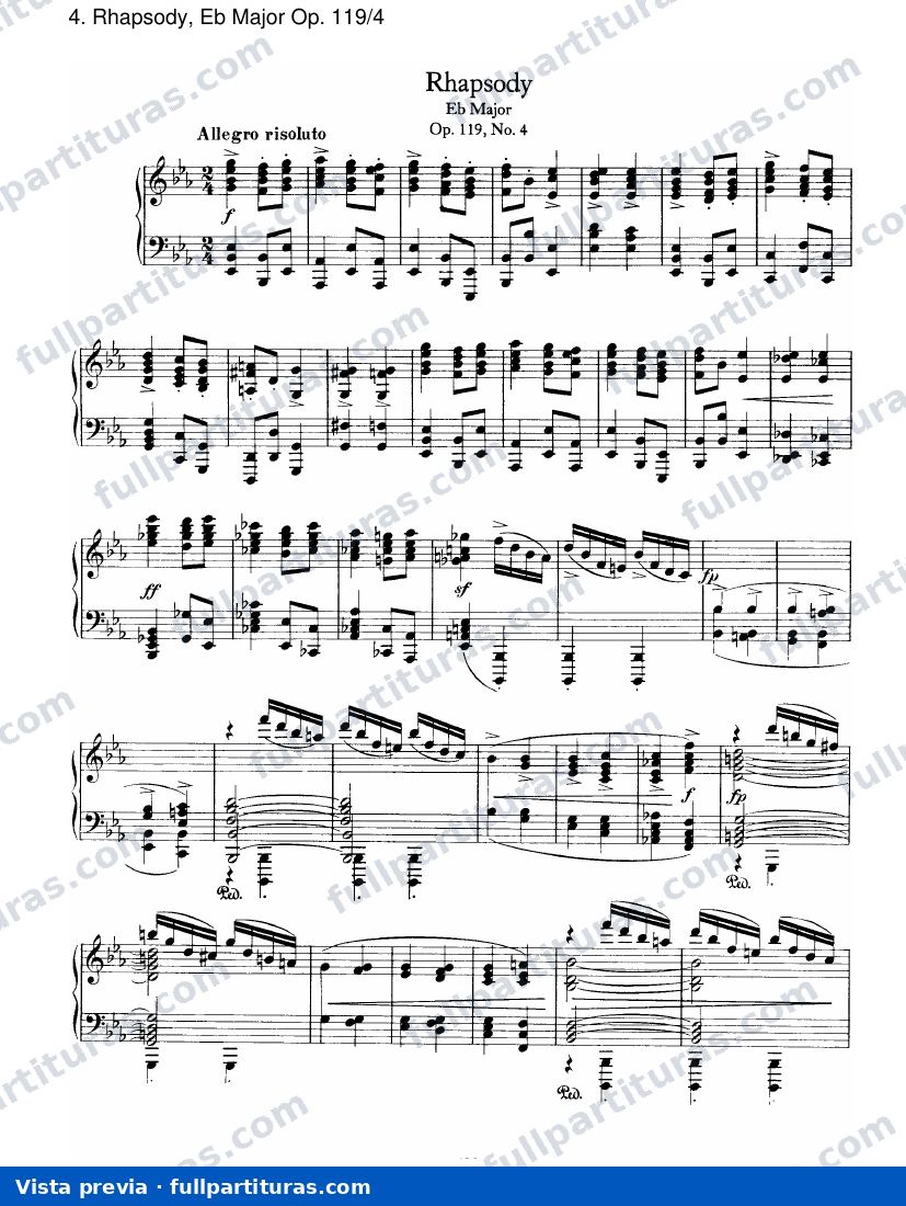 Op. 119: Rhapsody, Eb mayor Op. 119/4 — preview