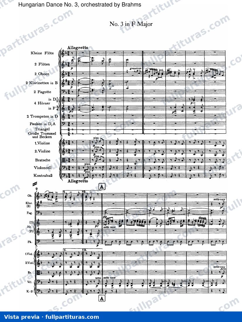 Op. 119: Danza Húngara No. 3, Orquestadas por Brahms — preview