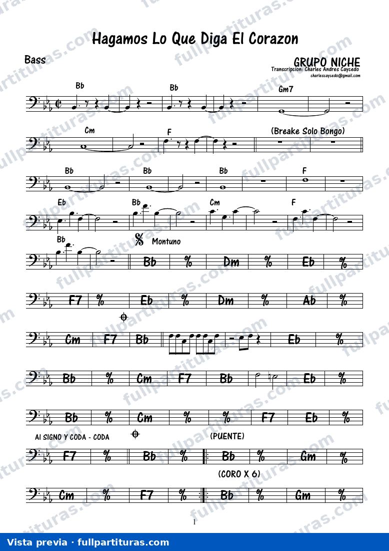Hagamos lo que diga el corazón (Bass) — vista previa