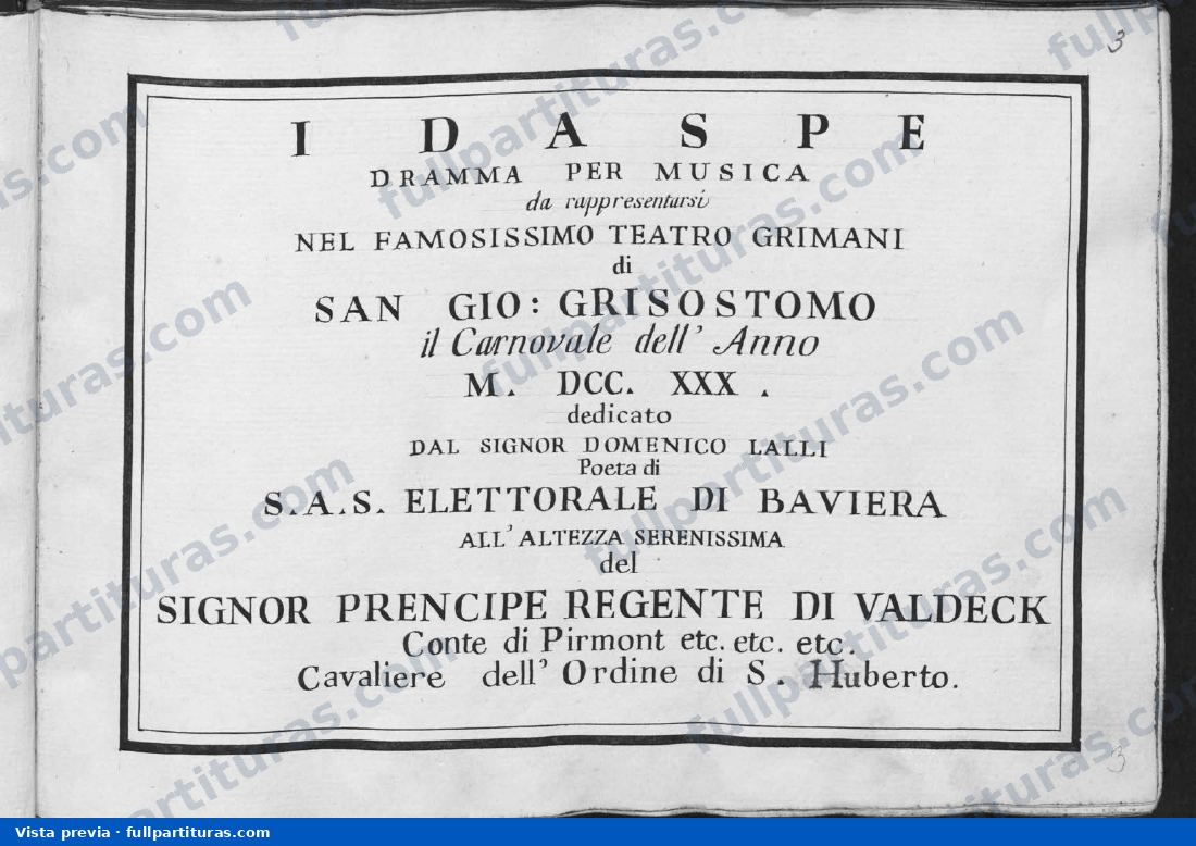Idaspe: Acto I — preview