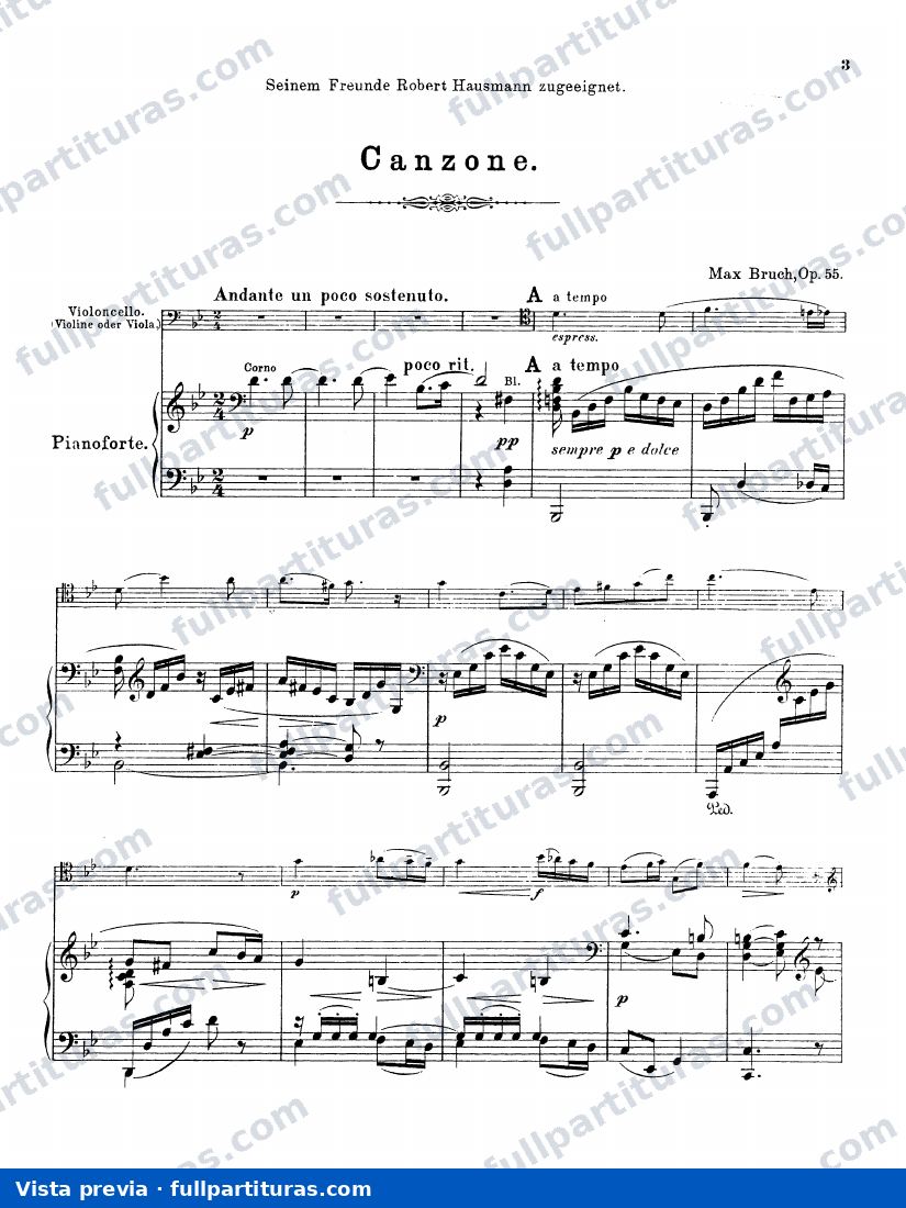 Canzona para Viola, Cello y Piano Op. 55 — preview