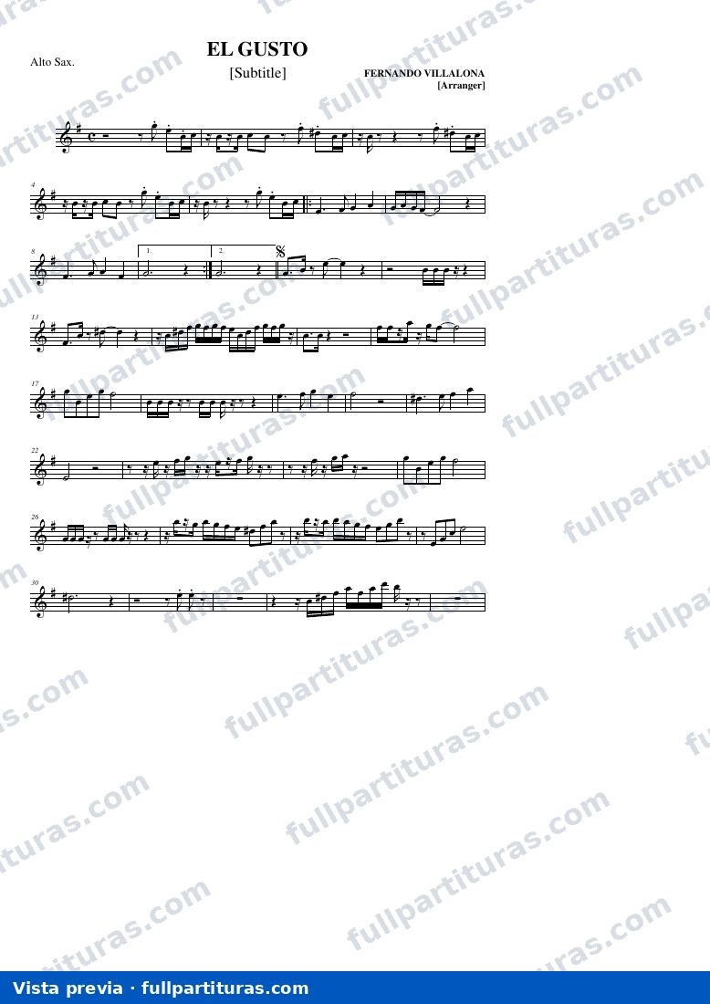 El gusto (Sax Alto) — vista previa