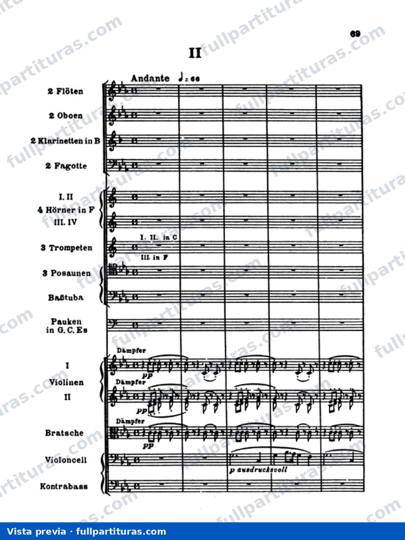 Sinfonía No. 4 en Eb Major: Movimiento II - Andante — preview