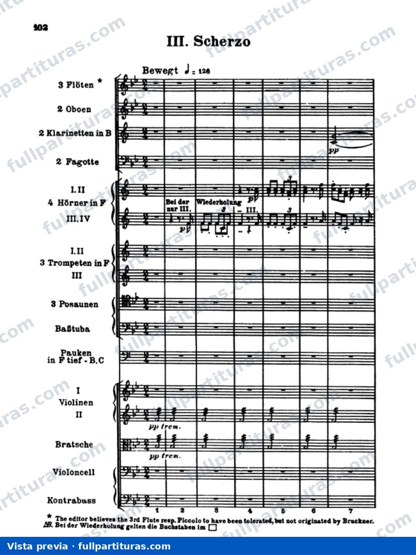 Sinfonía No. 4 en Eb Major: Movimiento III - Scherzo- Trio — preview