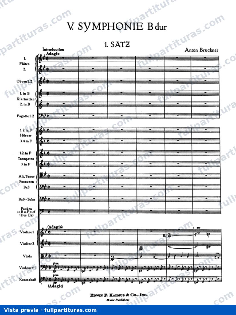 Sinfonía No. 5 en Bb Major: 1º Movimiento - Satz — preview