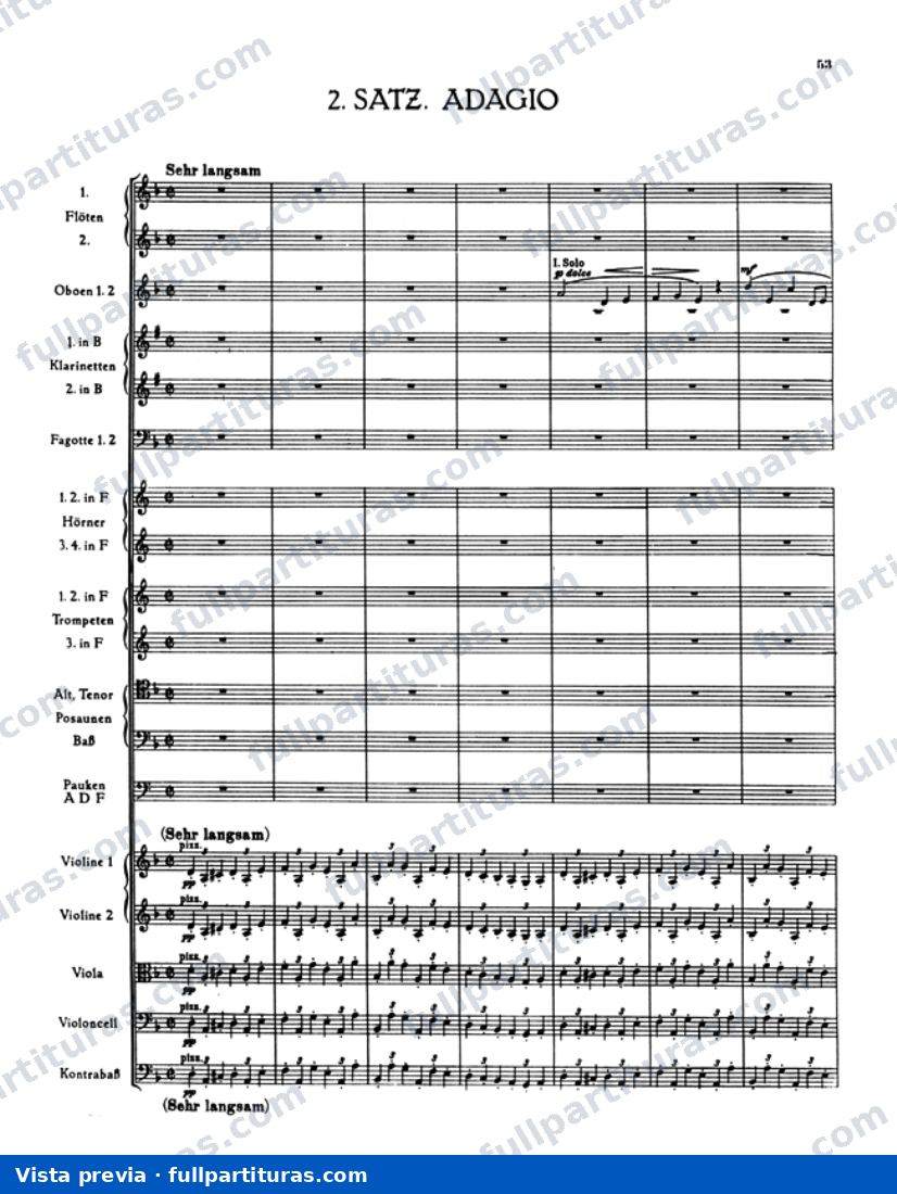 Sinfonía No. 5 en Bb Major: 2º Movimiento - Satz. Adagio — preview