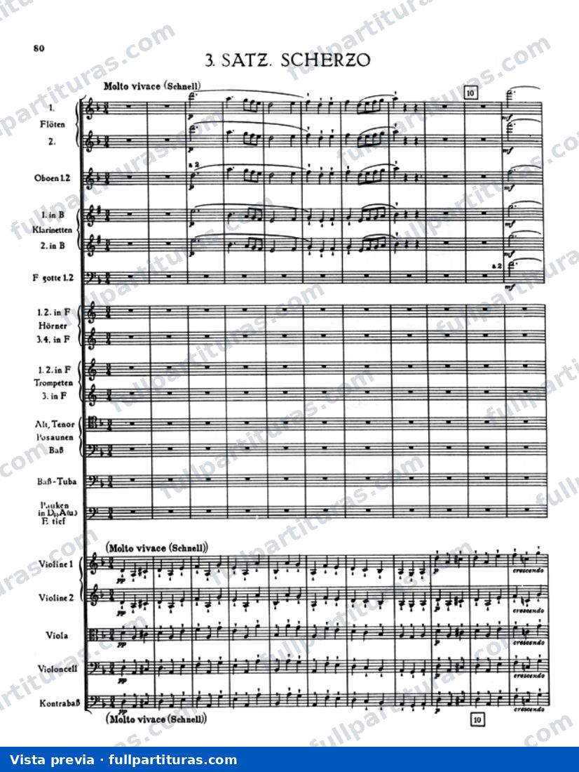 Sinfonía No. 5 en Bb Major: 3º Movimiento - Satz. Scherzo — preview