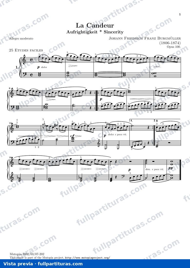 25 studi facili Op. 100: 1La Candeur — preview