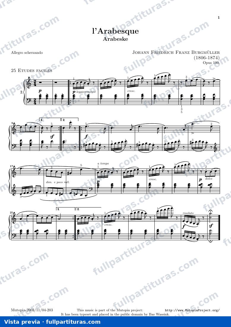 25 studi facili Op. 100: 2 l'Arabesque — preview
