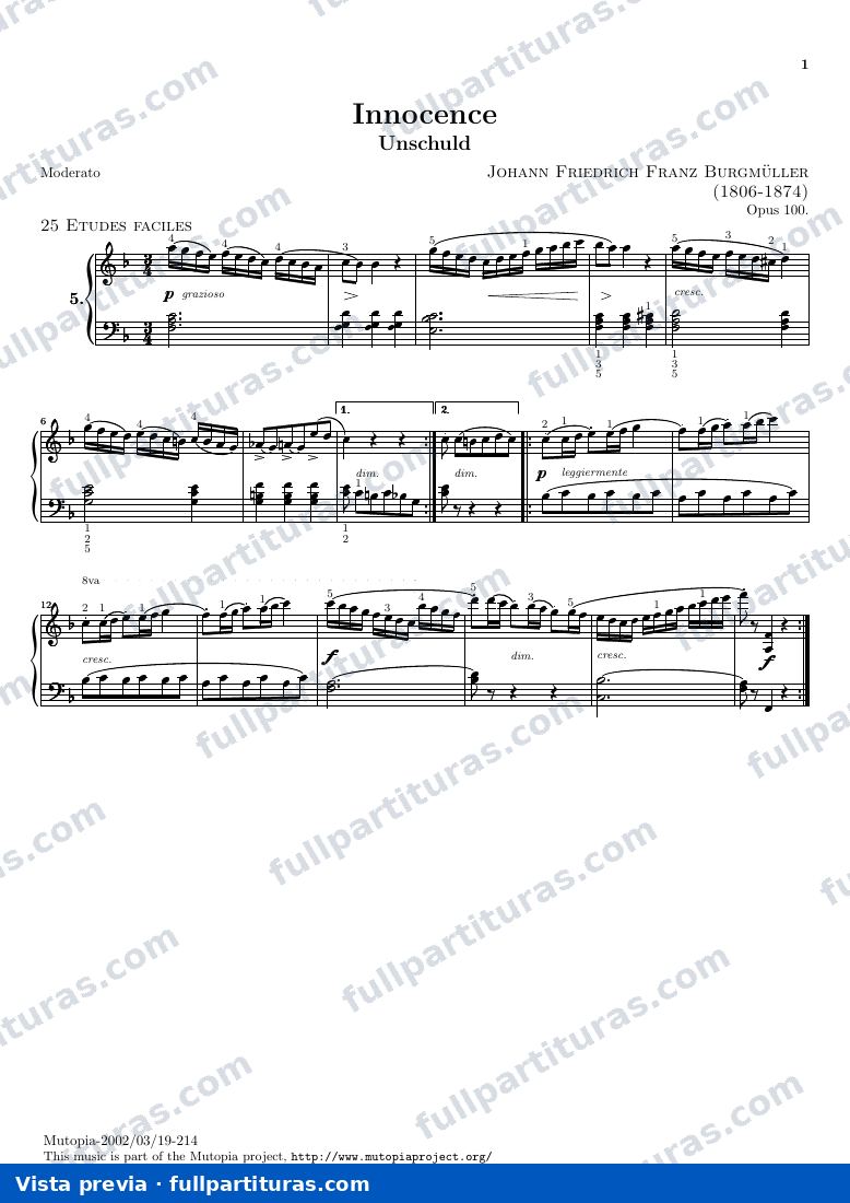 25 studi facili Op. 100: 5 Inocence — preview
