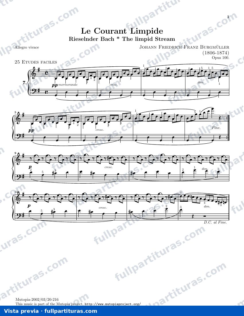 25 studi facili Op. 100: 7 le courant — preview