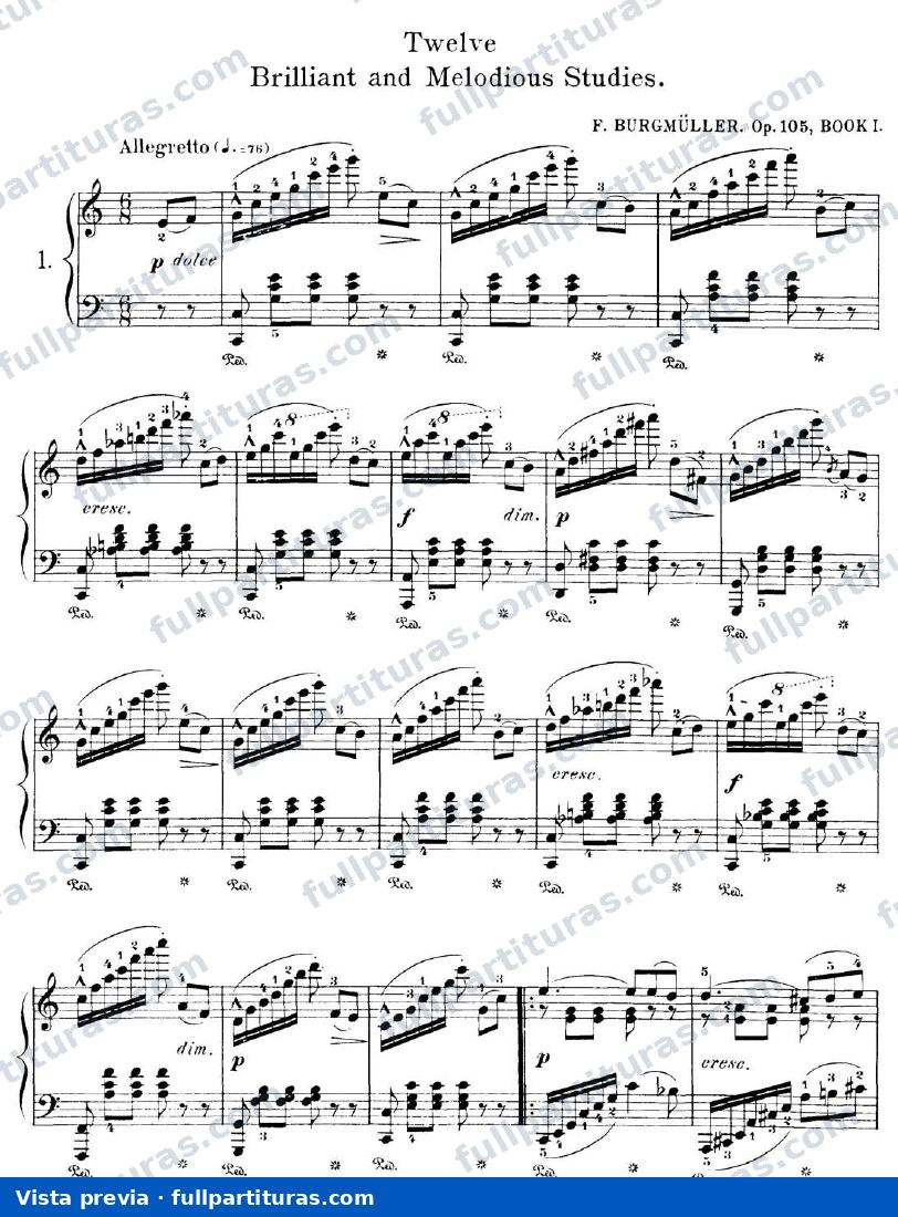 12 Estudios Brillantes y Melodiosos Op 105 — preview